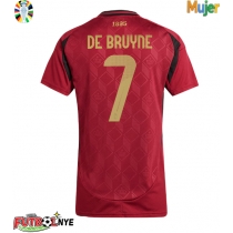 Camiseta Bélgica Kevin De Bruyne #7 Primera Equipación para mujer Eurocopa 2024 manga corta